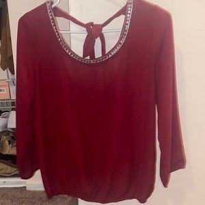 Red long sleeve top